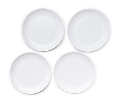 White Melamine Dinner Plates, 4-Pack