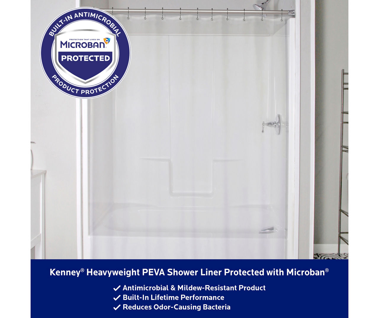 Kenney Clear Heavyweight Microban PEVA Shower Liner | Big Lots