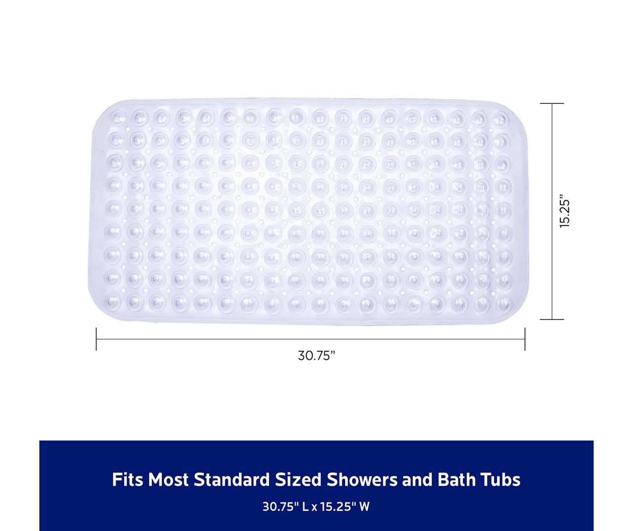 Slip-X Bubble Bath Mat w/ Microban 15x35 Clear 4 Per Case Price Per Case
