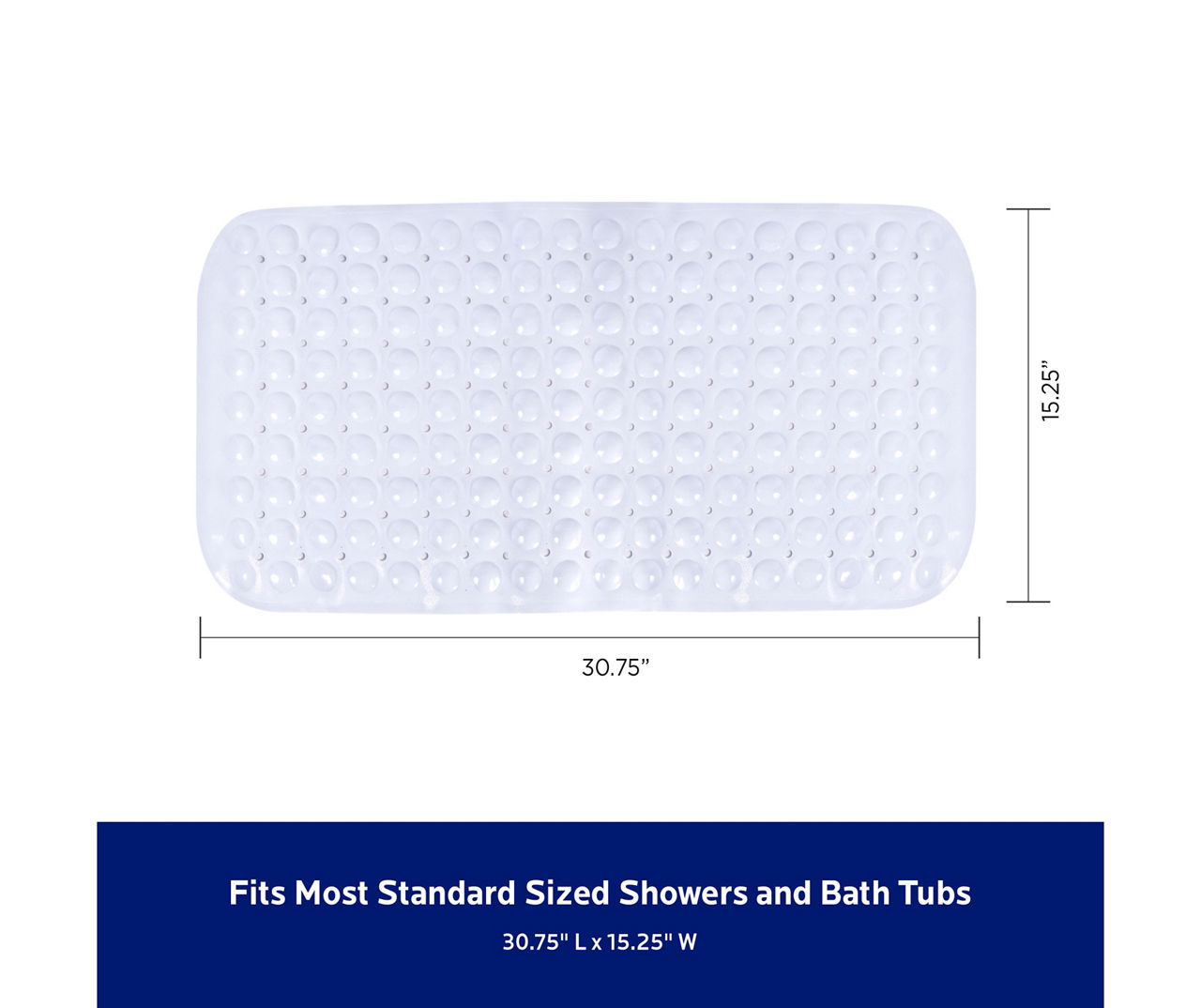 Kenney - White Bubble Microban PVC Bath Mat