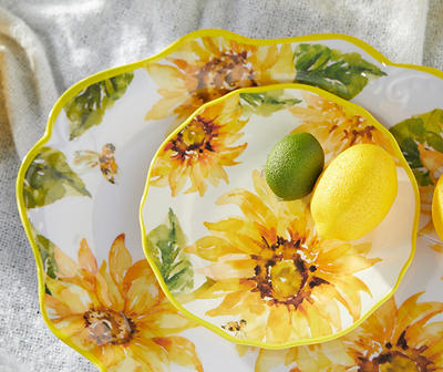 Sunflower & Bee Melamine Platter Plate
