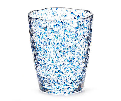 Blue Speckled Double Old Fashioned Plastic Glass, 13.5 Oz.