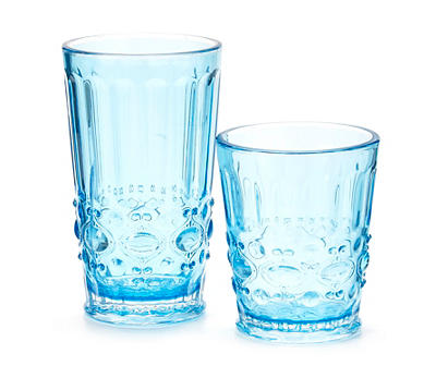 Blue Jewel Double Old Fashioned Plastic Glass, 14 Oz.