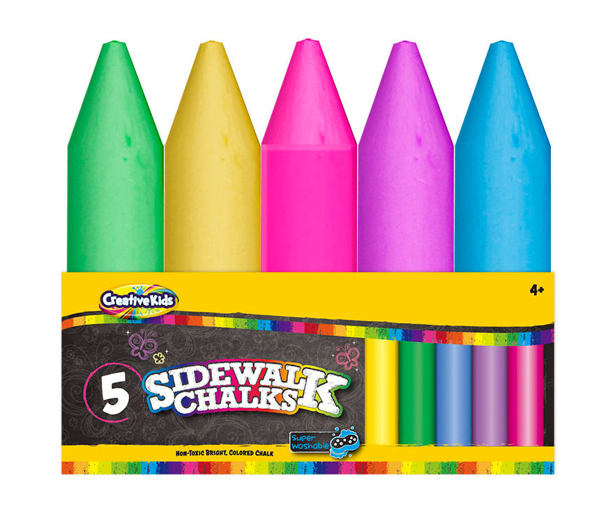 Agglo Kids'Jumbo Sidewalk Chalk, 5-pk, Age 3+