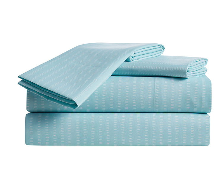 Blue Dash Stripe King 4-Piece Sheet Set
