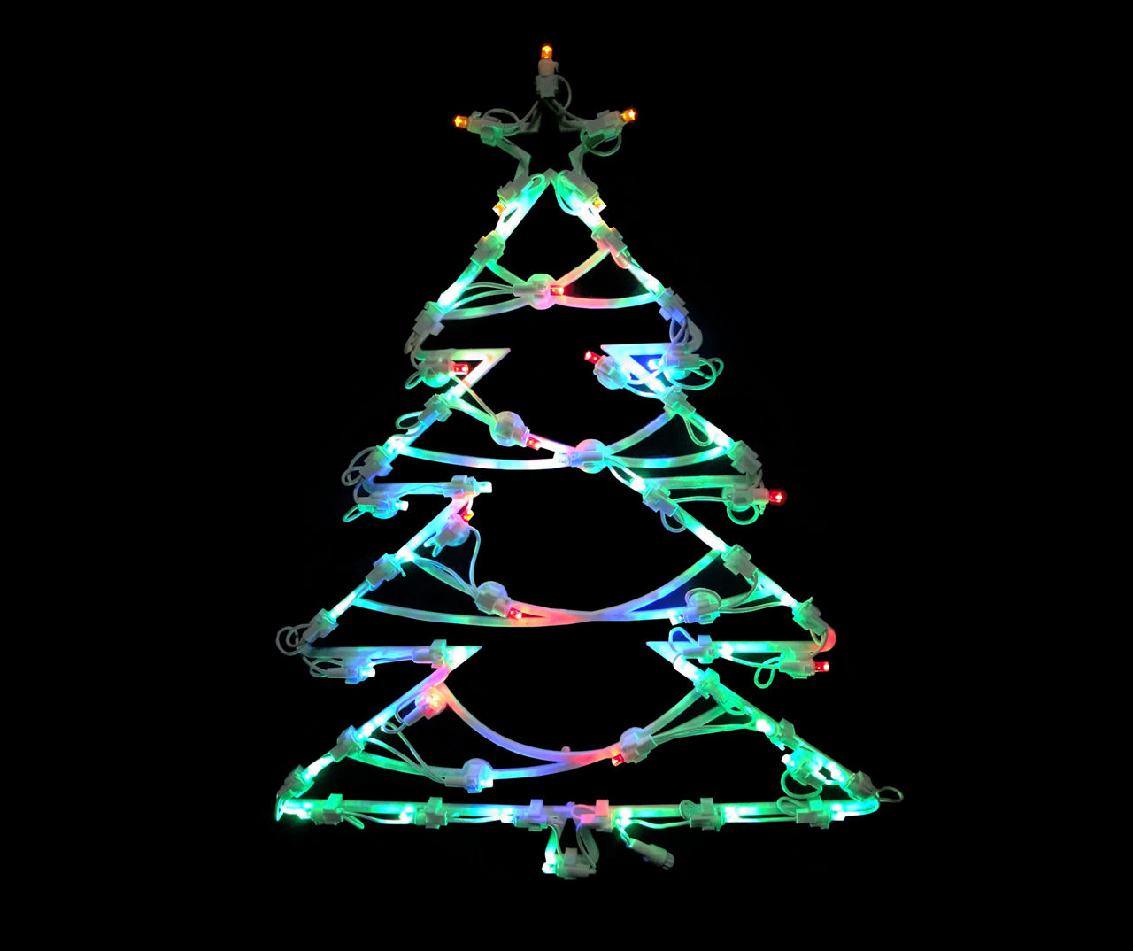 15.5" Green LED Christmas Tree Window Silhouette