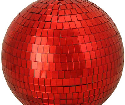 8" Red Mirrored Shatterproof Glass Jumbo Ornament