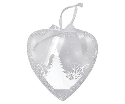 8" Winter Scene Heart LED Jumbo Ornament