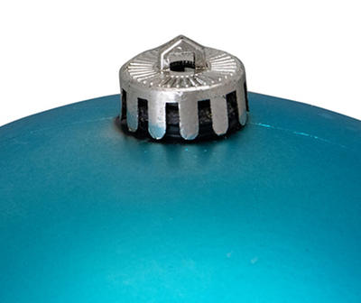 8" Turquoise Matte Shatterproof Plastic Jumbo Ornament