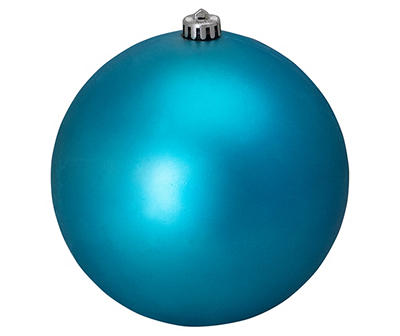 8" Turquoise Matte Shatterproof Plastic Jumbo Ornament