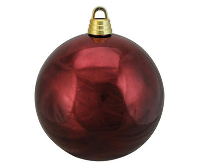 12" Burgundy Shiny Shatterproof Plastic Jumbo Ornament