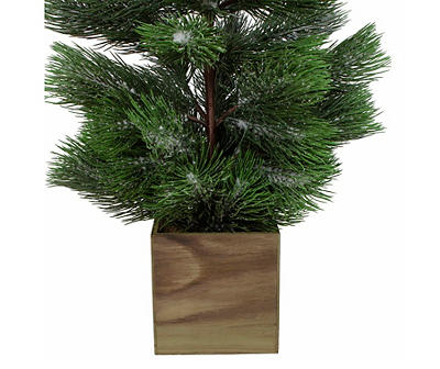 3' Snowy Pine Unlit Artificial Christmas Tree Urn