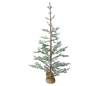 5' Pine Flocked Slim Unlit Artificial Christmas Tree