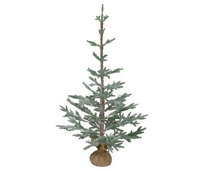 4' Pine Flocked Slim Unlit Artificial Christmas Tree