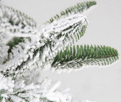 6.5' Noble Fir Slim Flocked Unlit Artificial Christmas Tree