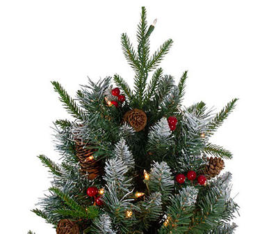 6' Frosted Mixed Berry & Pine Pre-Lit Artificial Christmas Tree with Clear Lights