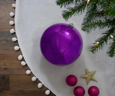 8" Purple Shiny Shatterproof Plastic Jumbo Ornament