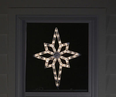 18" White Light-Up Star Of Bethlehem Window Silhouette