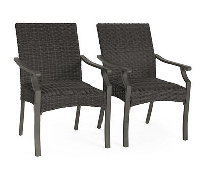 All Weather Wicker Patio Dining Chairs, Stackable Wicker Outdoor Dining Chairs