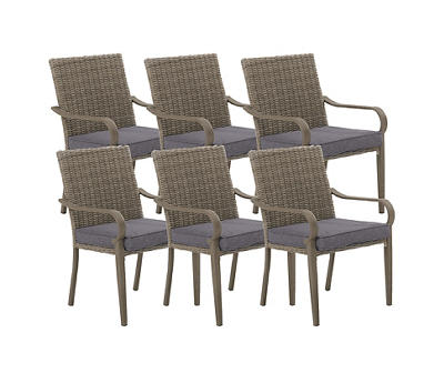 Broyhill Autumn Cove All-Weather Wicker Cushioned Patio Dining Chairs, 6-Pack