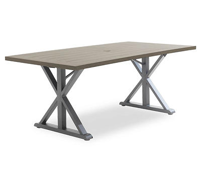 Sandpointe Brown Steel Rectangular Patio Dining Table