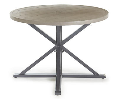 Sandpointe Neutral Steel Round Patio Dining Table