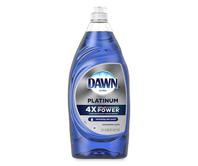 Dawn Platinum Dishwashing Liquid Dish Soap, Refreshing Rain Scent, 34 fl oz