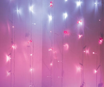 White, Pink & Purple Unicorn Cascading Curtain String Light