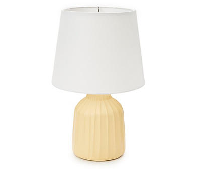 Yellow Ridged Accent Table Lamp