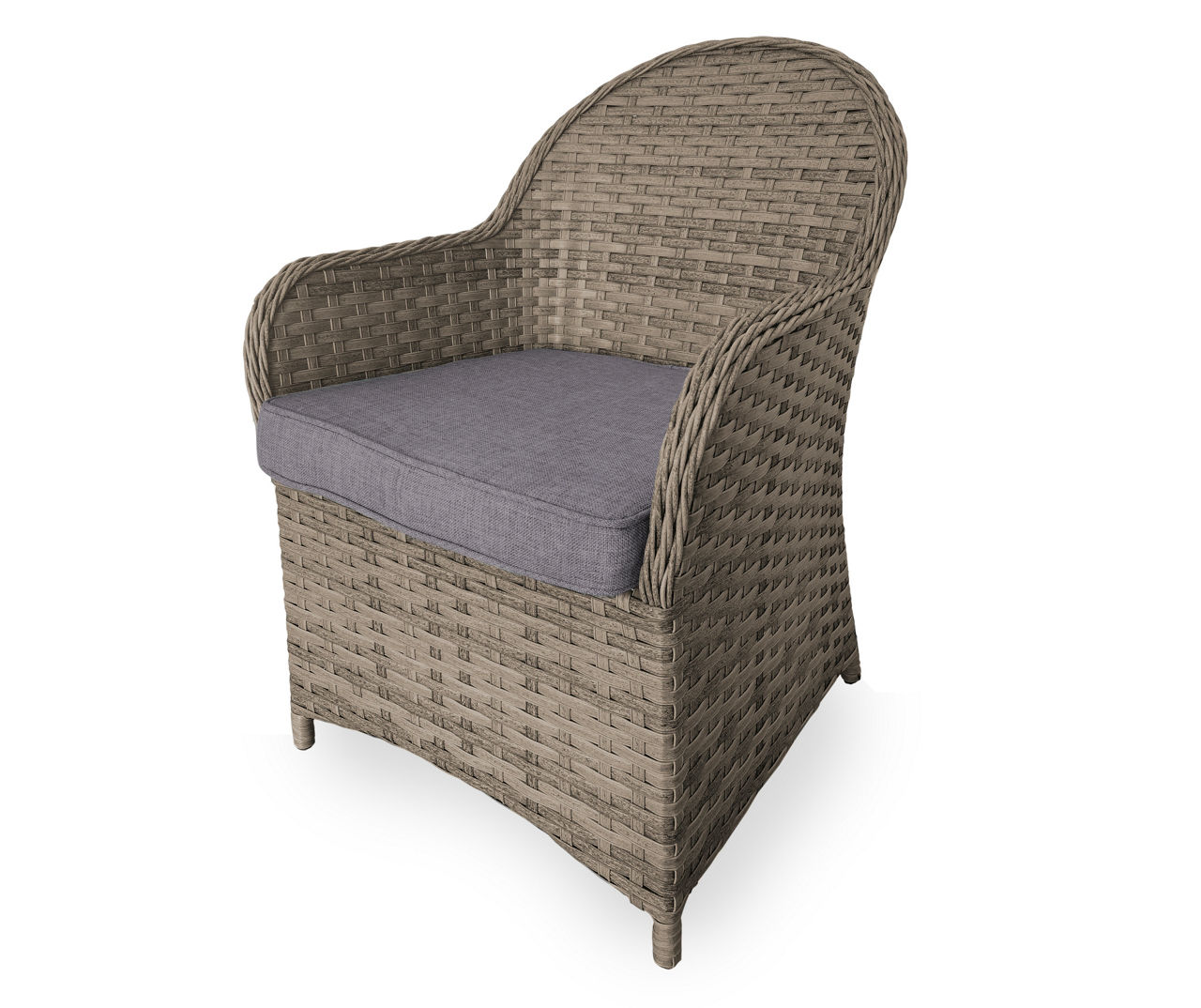 Autumn Cove Gray All-Weather Wicker Patio Captain's Dining Chair