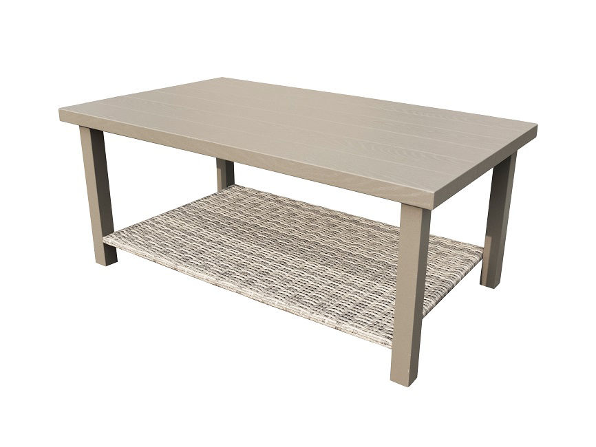 Sandpointe Neutral All-Weather Wicker Patio Coffee Table