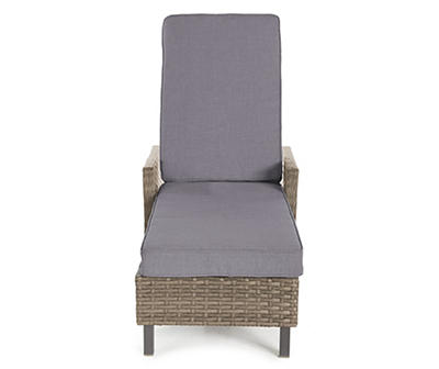 Autumn Cove Gray All-Weather Wicker Cushioned Patio Chaise Lounge