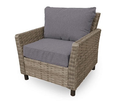 Autumn Cove Gray All-Weather Wicker Stationary Patio Lounge Chair