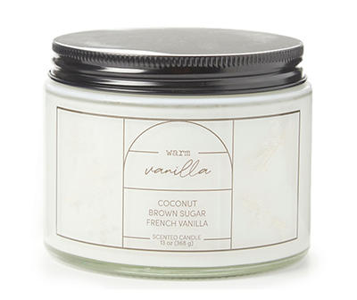 Warm Vanilla White 3-Wick Jar Candle, 13 oz.