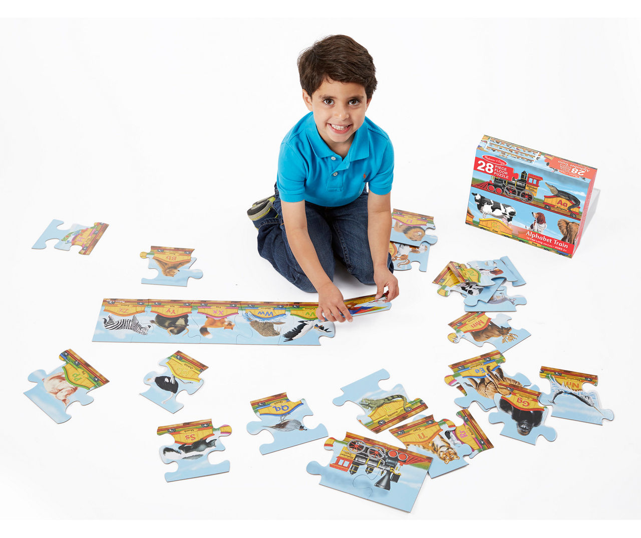 Melissa & doug alphabet deals train floor puzzle