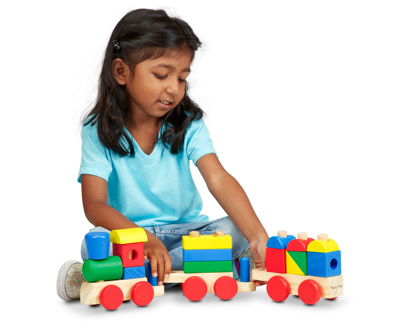 Melissa & Doug Colorful Stacking Block Train Play Set | Big Lots