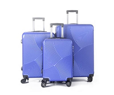 Sky Blue 24" Layered Curve Ridged Lucy Hardside Spinner Suitcase