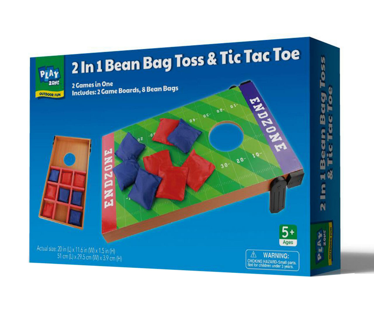 Outdoor Fun 2-in-1 Cornhole Bean Bag Toss Game And Tic Tac Toe Game Set Gift 