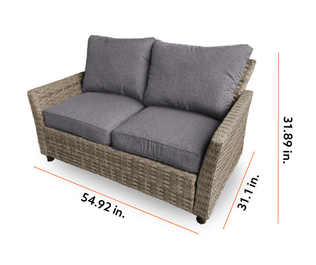 Mathis Retentie voorspelling Broyhill Autumn Cove Gray All-Weather Wicker Cushioned Patio Loveseat | Big  Lots