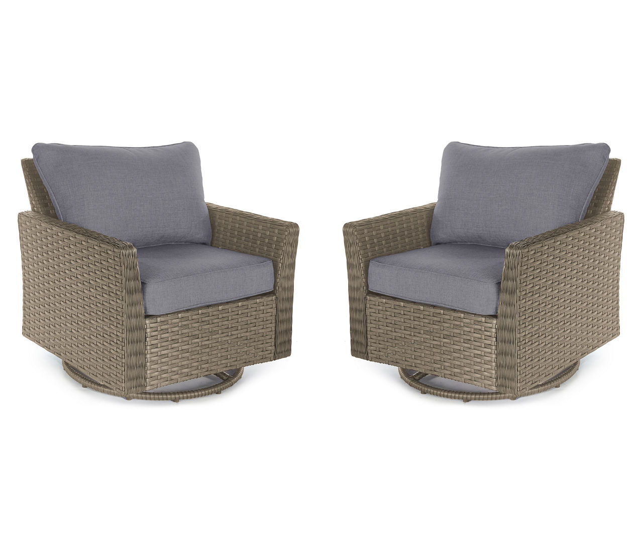 Broyhill Autumn Cove Gray AllWeather Wicker Cushioned Patio Swivel