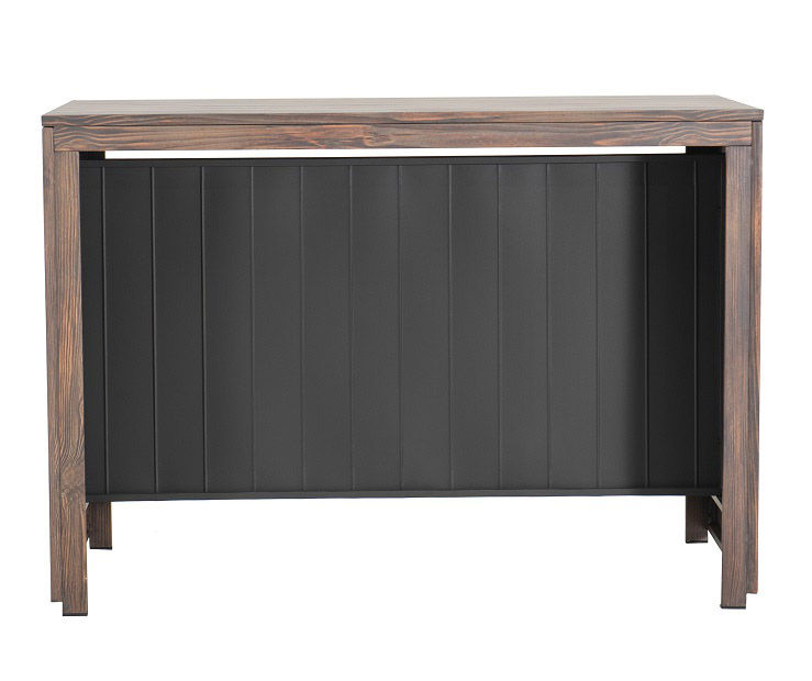 Catalina Wood Look Steel Patio Bar Table