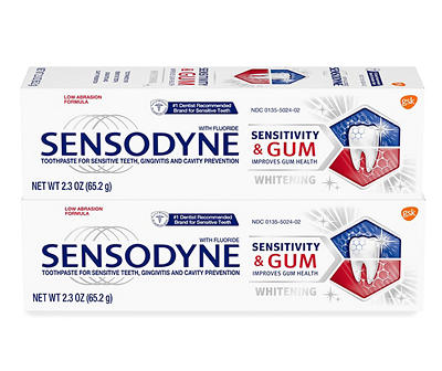 Sensodyne Sensitivity & Gum Teeth Whitening Sensitive Toothpaste - 2.3 Ounces (Pack of 2)