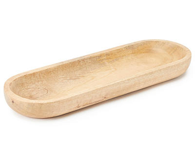 Oblong Wood Dough Bowl Tray