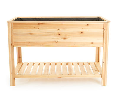 47.6" Wood Raised Garden Bed with Shelf