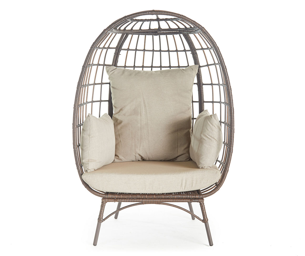 All-Weather Wicker Cushioned Patio Egg Cuddle Chair | Big Lots