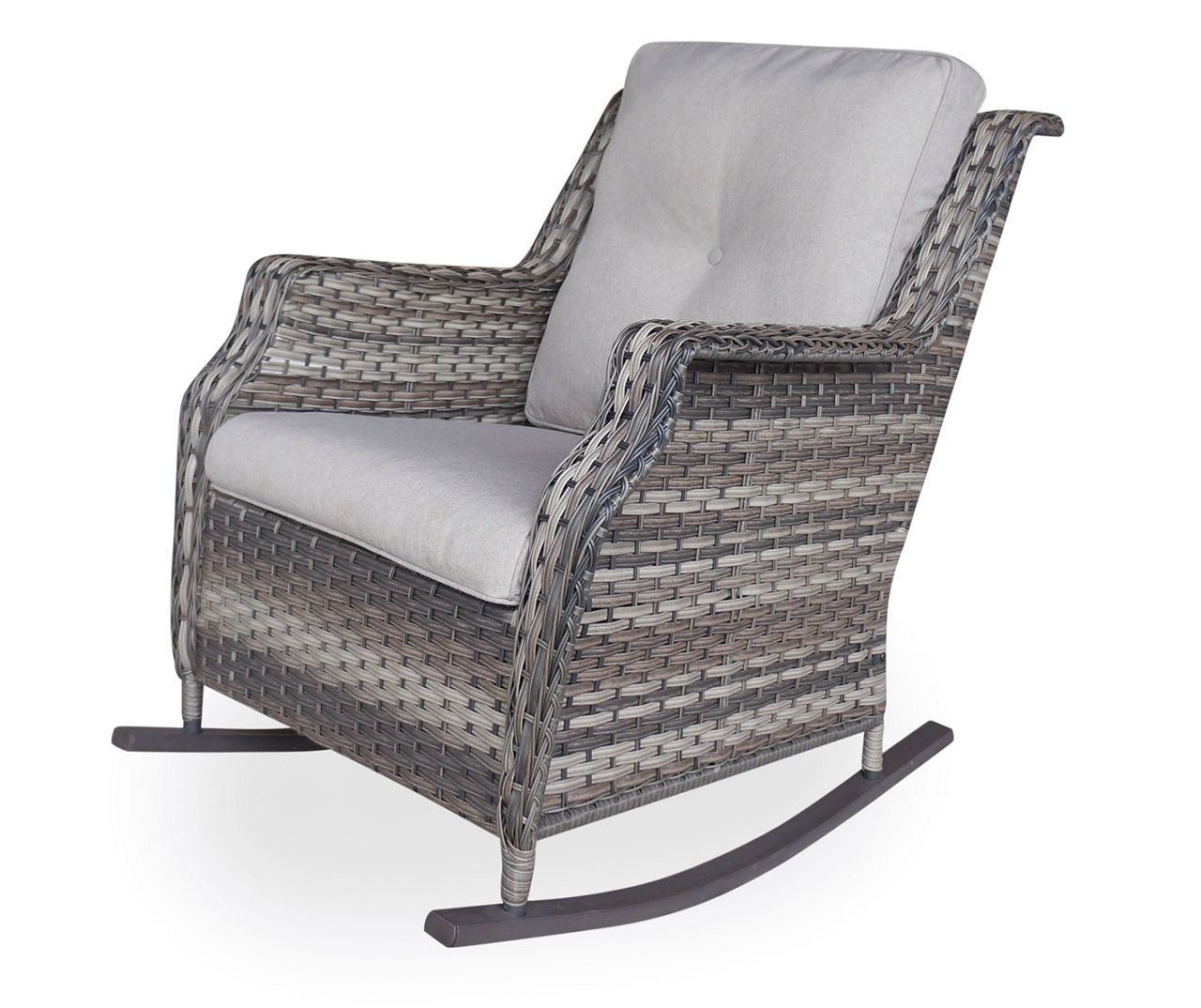 Gray wicker online rocker