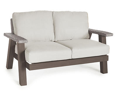Asheville All-Weather Wicker Cushioned Patio Loveseat