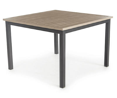 Eagle Brooke Brown Square Slat Steel Patio Dining Table