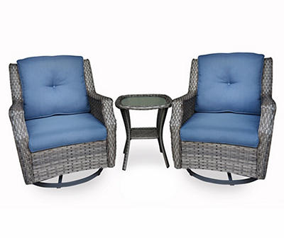 Real Living Rockbridge 3-Piece Cushioned Patio Glider & Side Table Set