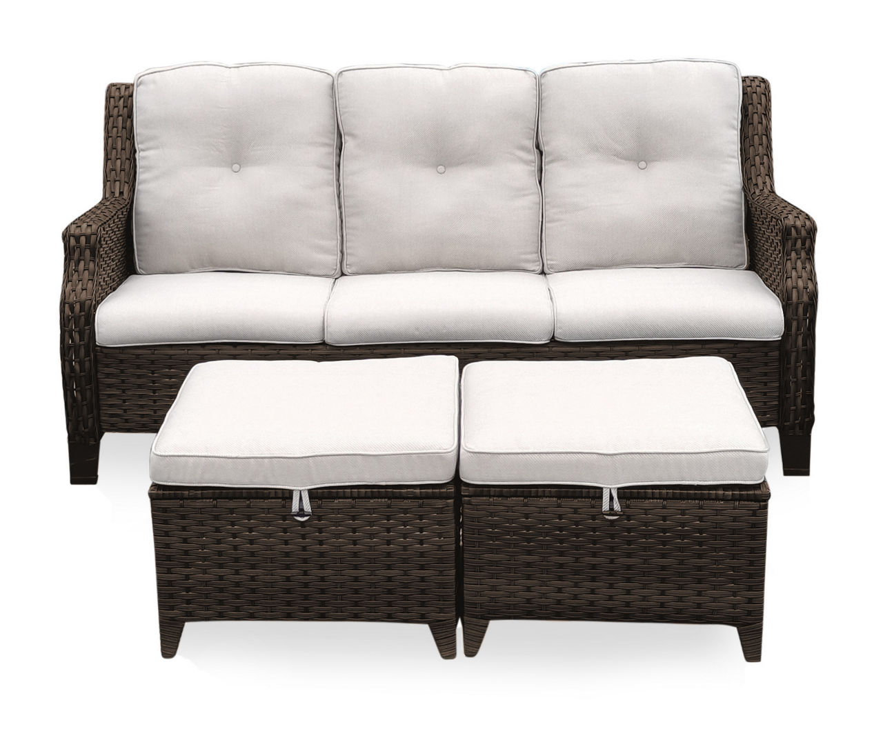 Patio sofa with discount ottoman